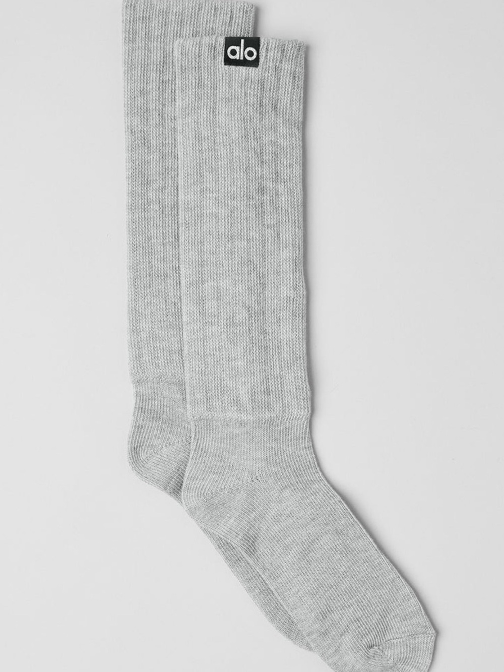 ALO YOGA UNISEX SCRUNCH SOCK-HEATHER GREY BNWT MEDIUM